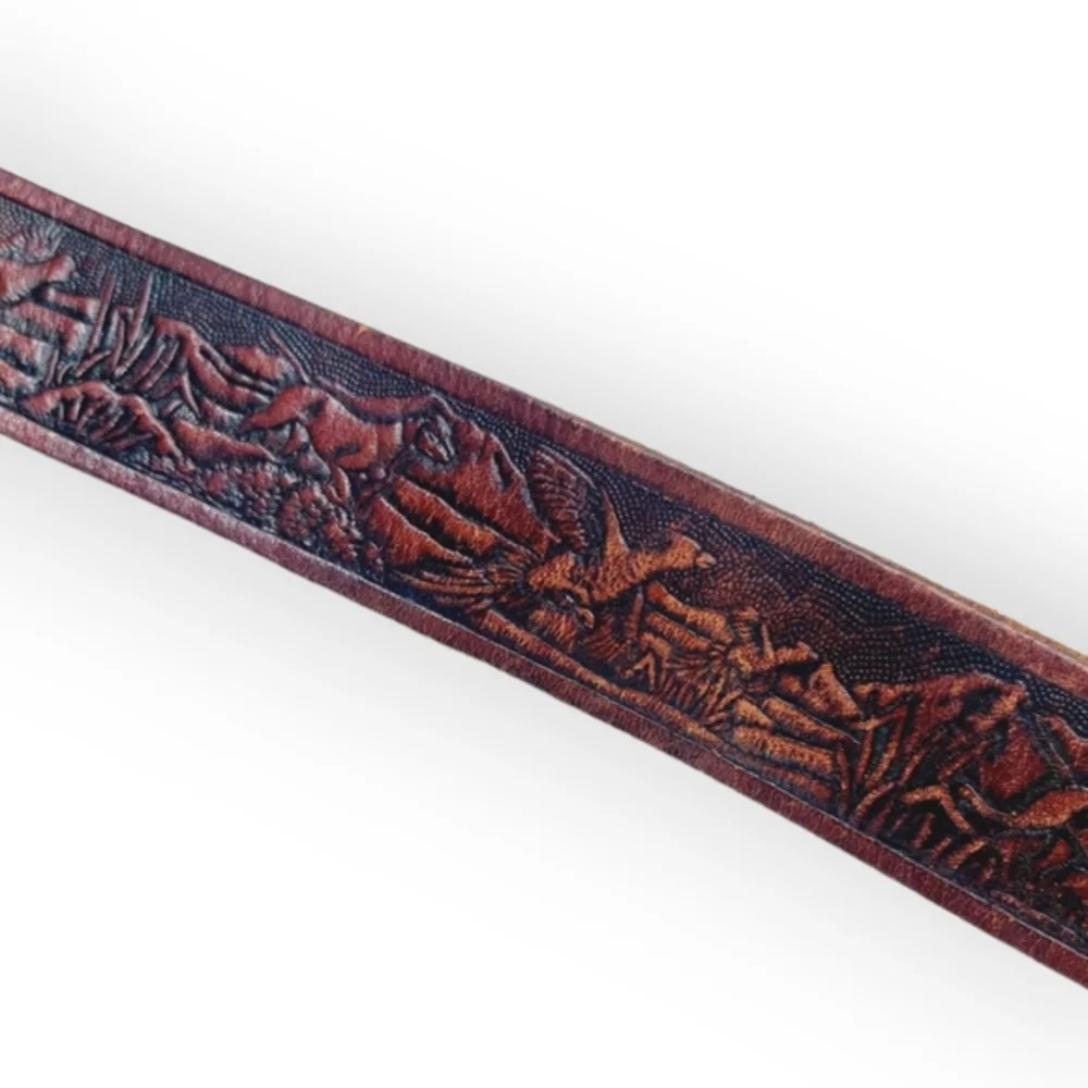 Hand‎ finished Saddle Leather Belt XL  42 - Picture 2 of 4